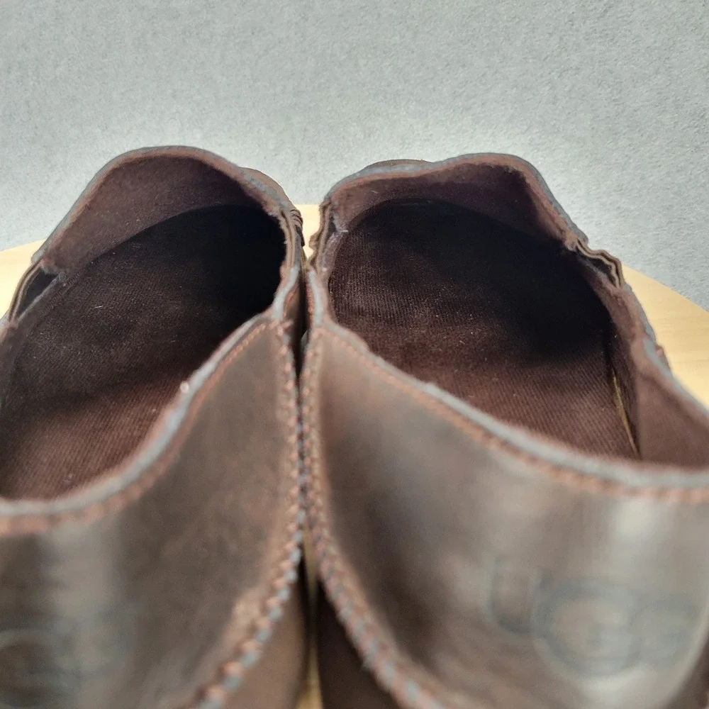 UGG Upshaw Loafers Mens Size 10 Brown Leather Slip On Driving Moccasins 1098150